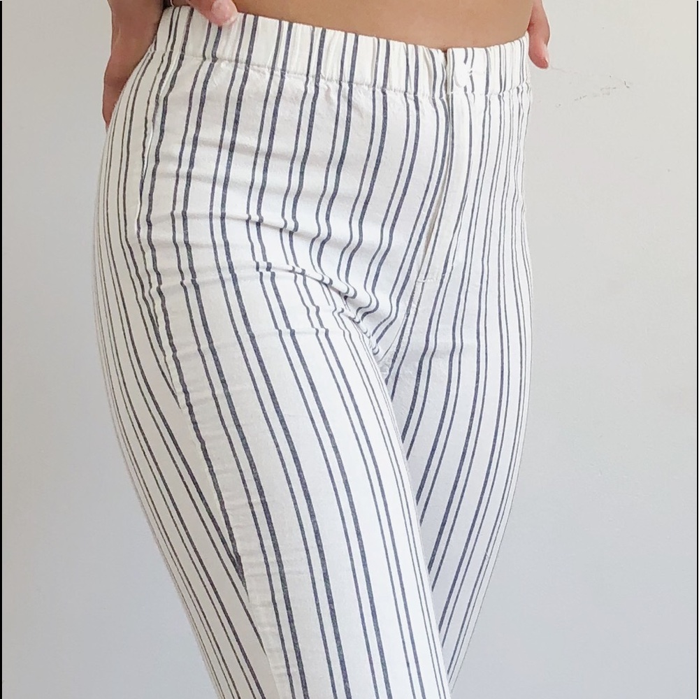 Brandy Melville white and blue striped pants